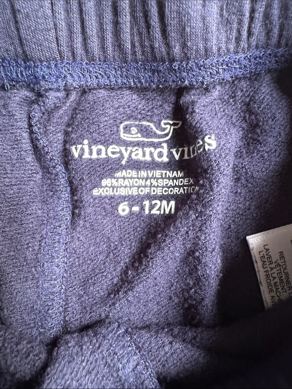 Vineyard Vines Navy Dream Cloth Sweatpants with Whale Logo